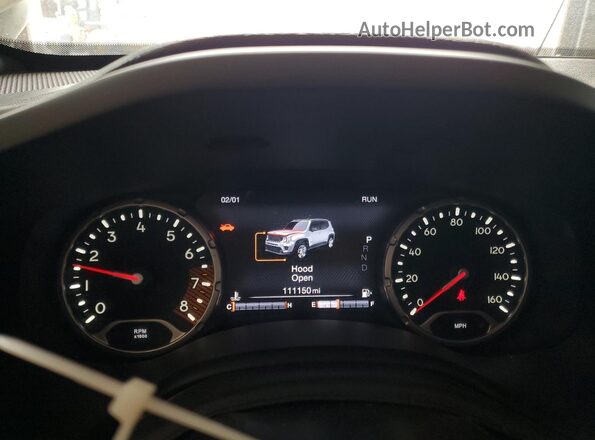 ZACNJBD18LPL89211 2020 JEEP RENEGADE White ხელსაწყოთა პანელის ხედი
