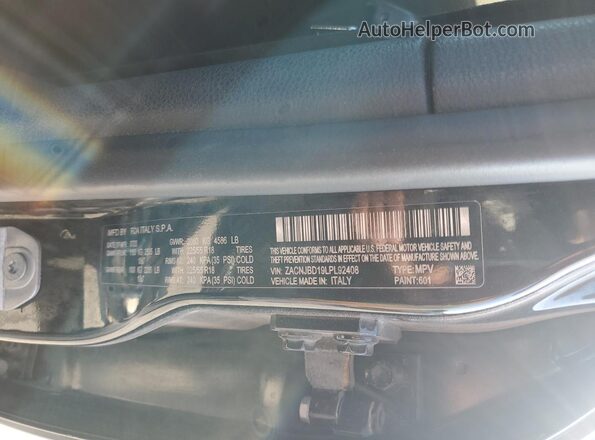 ZACNJBD19LPL92408 2020 JEEP RENEGADE Charcoal VIN კოდის სტიკერის ხედი