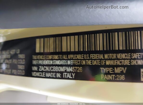 ZACNJCBB0MPM45726 2021 JEEP RENEGADE White Вид підкапотного простору