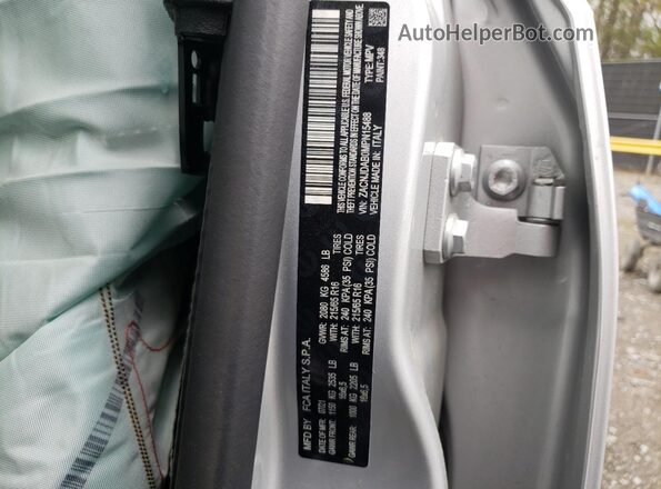 ZACNJDAB0MPN15488 2021 JEEP RENEGADE Silver Vista de la etiqueta del VIN