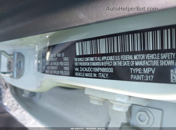 ZACNJDC16NPN86930 2022 JEEP RENEGADE White Շարժիչի բաժամունքի տեսք