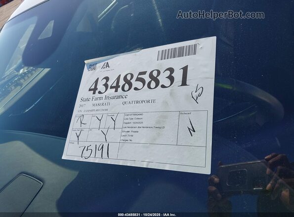 ZAM56RPL4H1226584 2017 MASERATI QUATTROPOR White 
