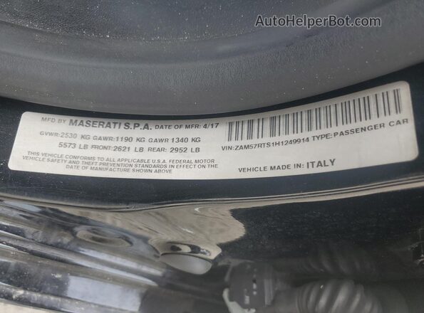 ZAM57RTS1H1249914 2017 MASERATI GHIBLI Black 