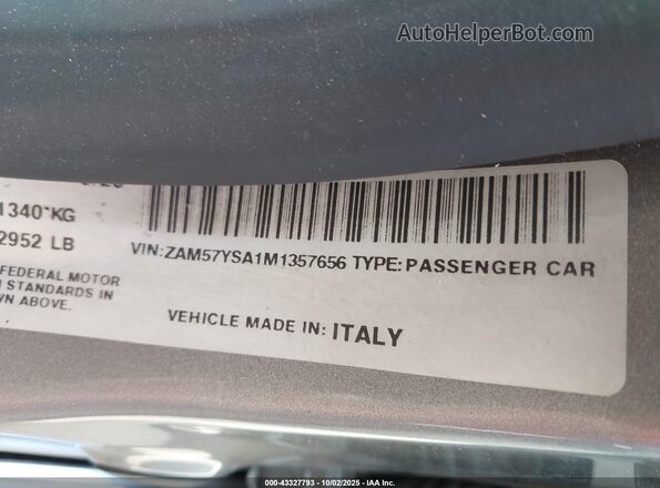 ZAM57YSA1M1357656 2021 MASERATI GHIBLI Gray ძრავის განყოფილების ხედი
