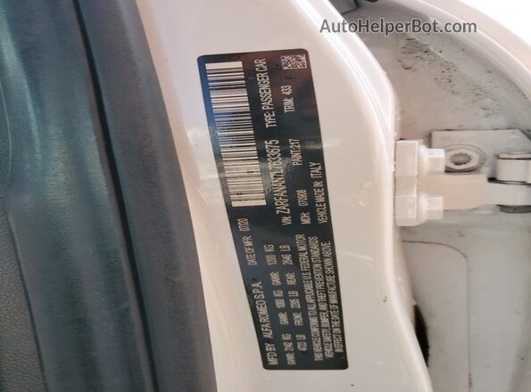 ZARFANAN7L7633675 2020 ALFA ROMEO GIULIA Белый Вид подкапотного пространства