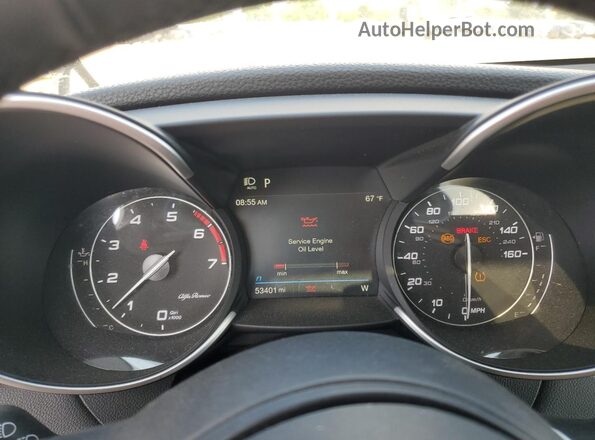 ZARFANAN7L7633675 2020 ALFA ROMEO GIULIA Белый Вид щитка приборов