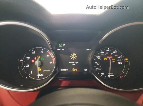 ZASPAKBN1L7C89604 2020 ALFA ROMEO STELVIO White Widok zestawu wskaźników