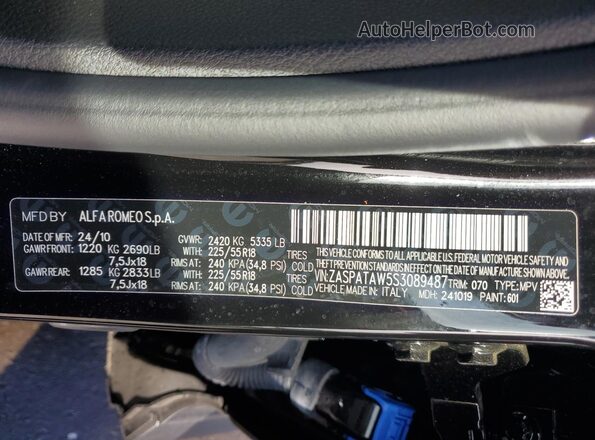 ZASPATAW5S3089487 2025 ALFA ROMEO OTHER Black Vista del compartimento del motor