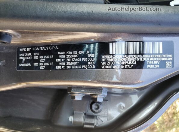ZFBCFYAB1HP545334 2017 FIAT 500X Brown 