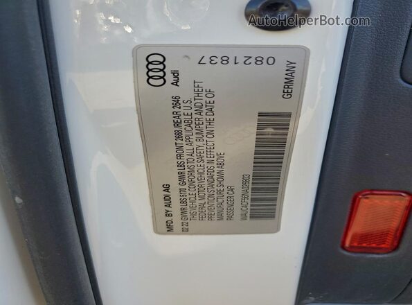 WAUC4CF56NA026803 2022 AUDI S5 Белый Вид наклейки с VIN-кодом