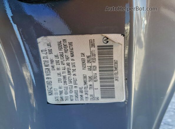 JN1EV7EL7HM553867 2017 INFINITI Q60 Gray Vista de la etiqueta del VIN