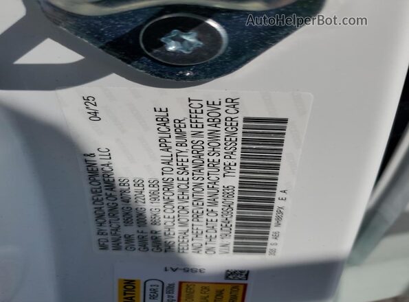19UDE4H39SA016835 2025 ACURA INTEGRA White Widok komory silnika