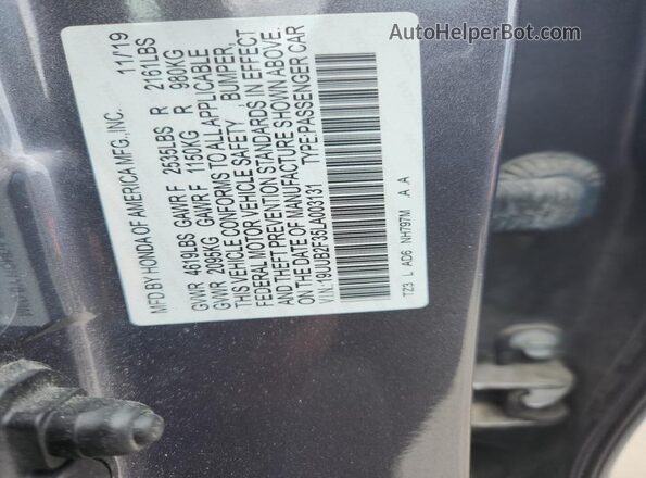 19UUB2F35LA003131 2020 ACURA TLX Silver Engine compartment view