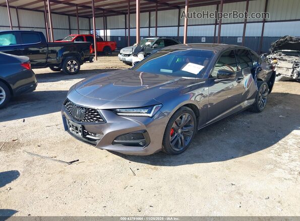 19UUB5F54PA005588 2023 ACURA TLX Gray წინა მარცხენა ხედი სამი მეოთხედიდან