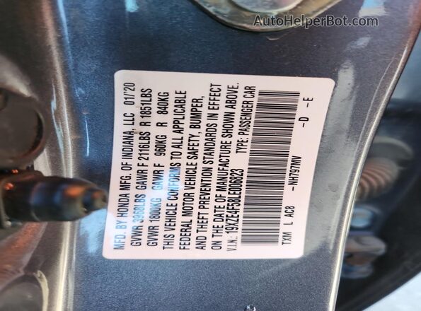 19XZE4F58LE006823 2020 HONDA INSIGHT Gray Вид підкапотного простору