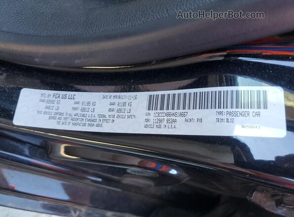 1C3CCCAB6HN510667 2017 CHRYSLER 200 Black Engine compartment view