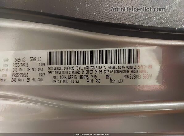 1C4HJWEG1GL186875 2016 JEEP WRANGLER UNLIMITED Gray 