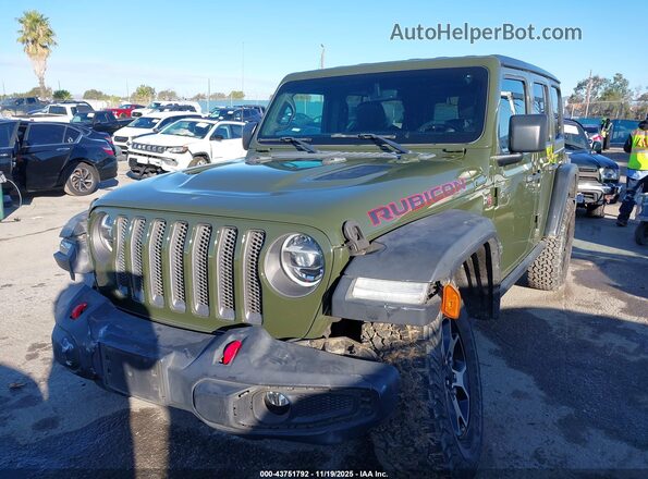 1C4HJXFG8MW528644 2021 JEEP WRANGLER UNLIMITED Зеленый Передняя левая четверть