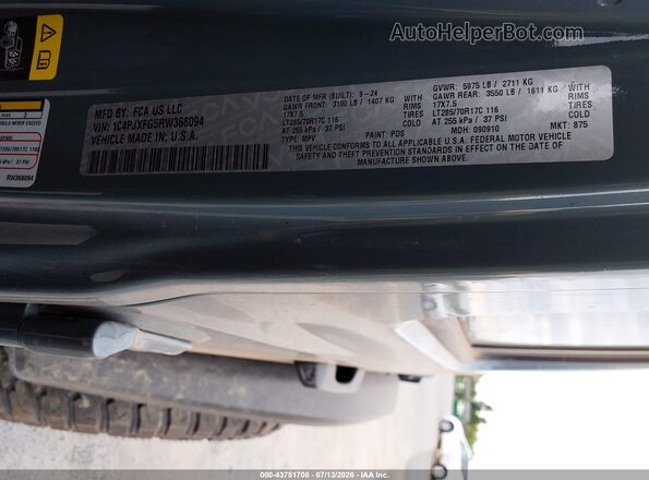 1C4PJXFG5RW368094 2024 JEEP WRANGLER Gray Вид підкапотного простору