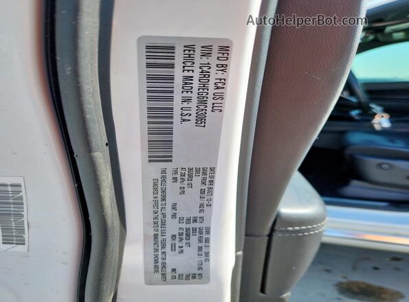 1C4RDHEG6MC630657 2021 DODGE DURANGO White Vista de la etiqueta del VIN