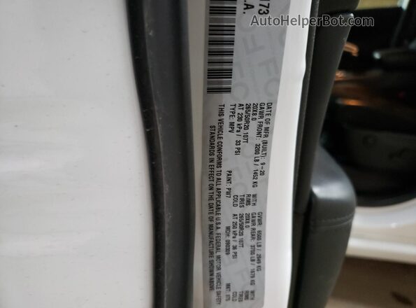 1C4RJFAG0LC421173 2020 JEEP GRAND White VIN კოდის სტიკერის ხედი