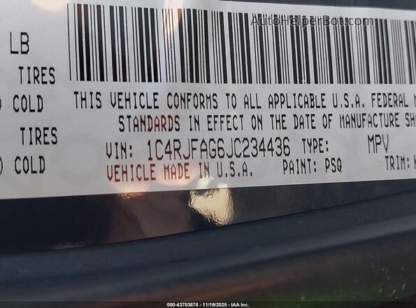 1C4RJFAG6JC234436 2018 JEEP GRAND CHEROKEE Blue 