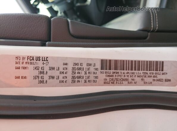 1C4RJFBG1HC840901 2017 JEEP GRAND White Вид наклейки з VIN-кодом