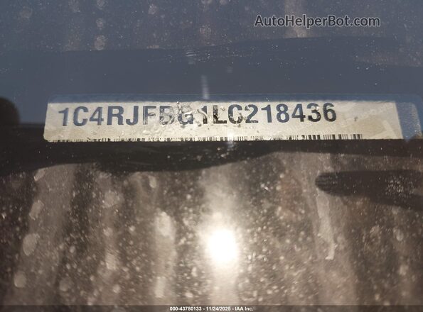 1C4RJFBG1LC218436 2020 JEEP GRAND CHEROKEE Серый Вид подкапотного пространства