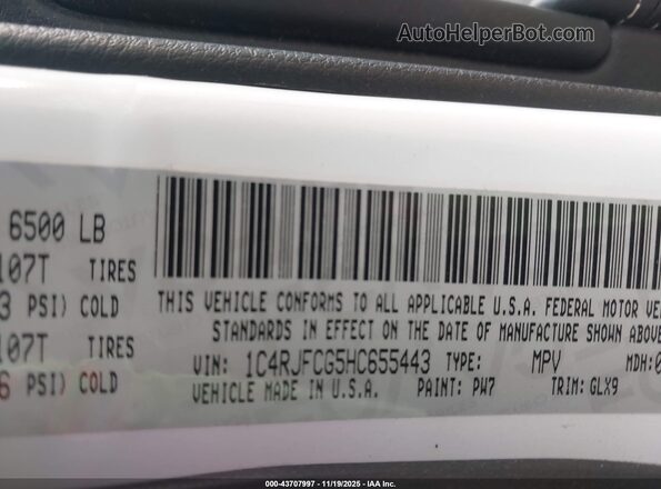 1C4RJFCG5HC655443 2017 JEEP GRAND CHEROKEE White Vista del compartimento del motor