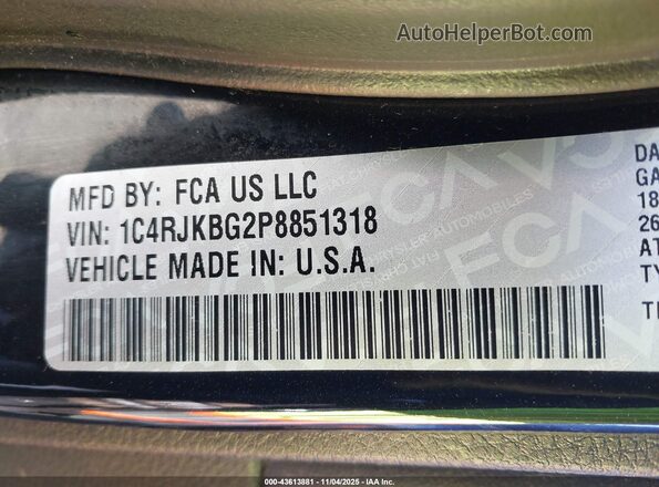 1C4RJKBG2P8851318 2023 JEEP GRAND CHEROKEE L Black 