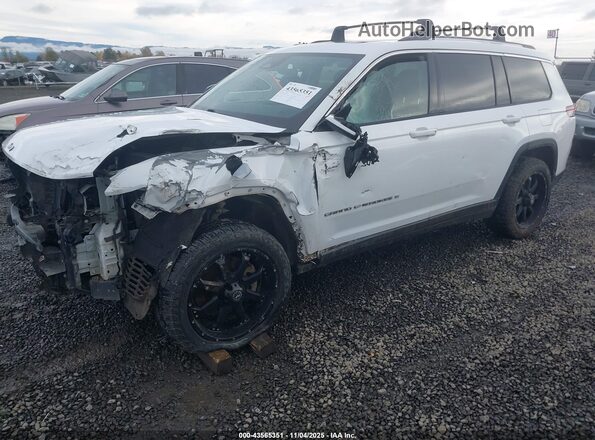 1C4RJKBG4M8122863 2021 JEEP GRAND CHEROKEE L White წინა მარცხენა ხედი სამი მეოთხედიდან