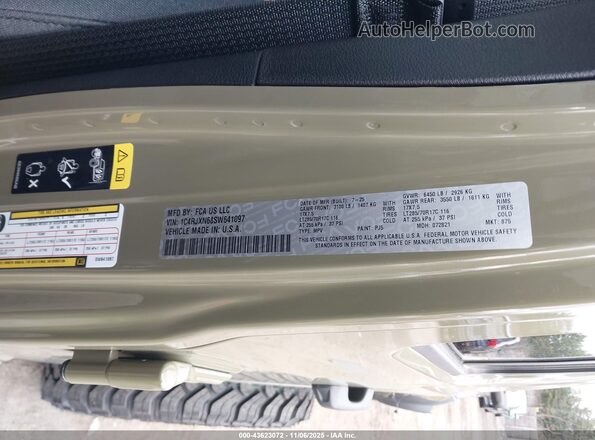 1C4RJXN68SW641097 2025 JEEP WRANGLER Green 