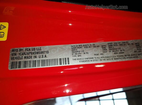 1C4RJXP6XSW599710 2025 JEEP WRANGLER Red Widok komory silnika