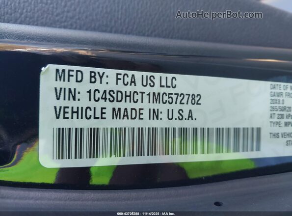 1C4SDHCT1MC572782 2021 DODGE DURANGO Black 