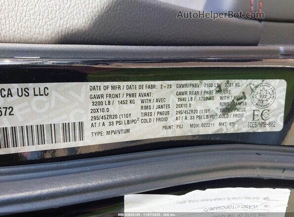 1C4SDJCT0PC583672 2023 DODGE DURANGO Черный Вид подкапотного пространства