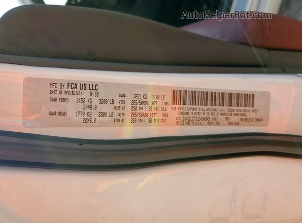 1C4SDJCT3JC434549 2018 DODGE DURANGO White 