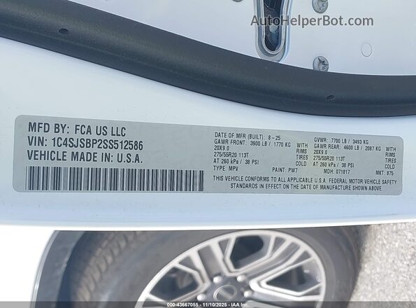1C4SJSBP2SS512586 2025 JEEP WAGONEER L Белый Вид подкапотного пространства