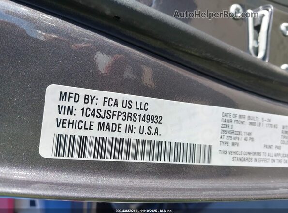1C4SJSFP3RS149932 2024 JEEP GRAND WAGONEER L Gray Engine compartment view