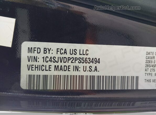 1C4SJVDP2PS563494 2023 JEEP WAGONEER Black 