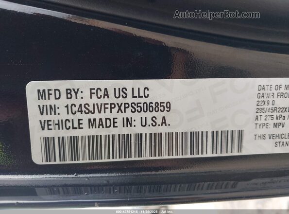 1C4SJVFPXPS506859 2023 JEEP GRAND WAGONEER Black Շարժիչի բաժամունքի տեսք