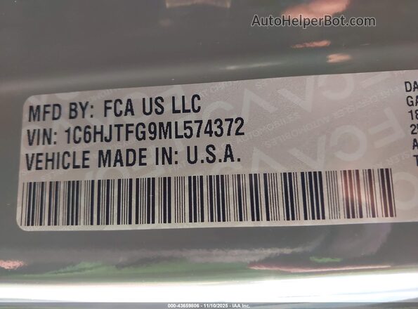 1C6HJTFG9ML574372 2021 JEEP GLADIATOR Gray Engine compartment view