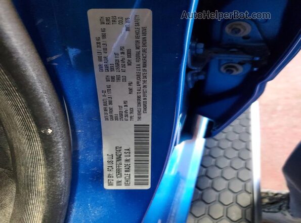 1C6RRFFG7NN427472 2022 RAM 1500 Blue 360 interior view