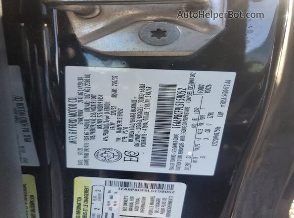1FA6P8CF9L5159052 2020 FORD MUSTANG Black VIN sticker view