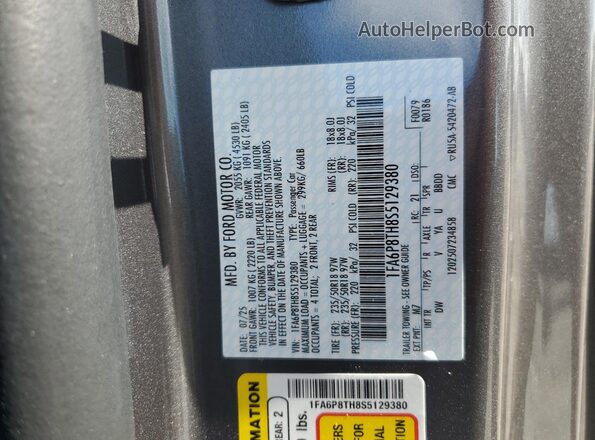 1FA6P8TH8S5129380 2025 FORD MUSTANG Charcoal Widok komory silnika