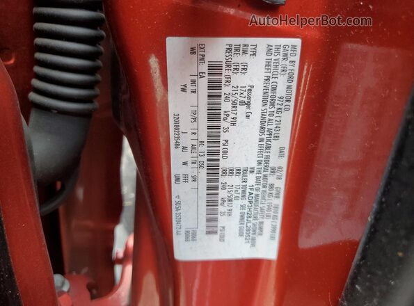 1FADP3H28JL280521 2018 FORD FOCUS Red ძრავის განყოფილების ხედი