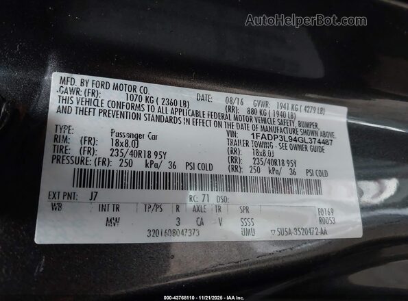 1FADP3L94GL374487 2016 FORD FOCUS ST Gray Շարժիչի բաժամունքի տեսք