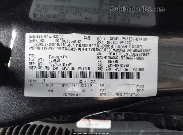 1FADP3L95GL297547 2016 FORD FOCUS ST Gray Widok komory silnika