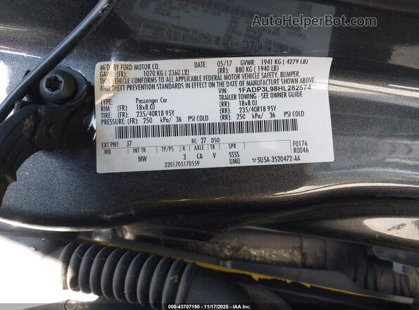 1FADP3L98HL282574 2017 FORD FOCUS ST Yellow Вид підкапотного простору
