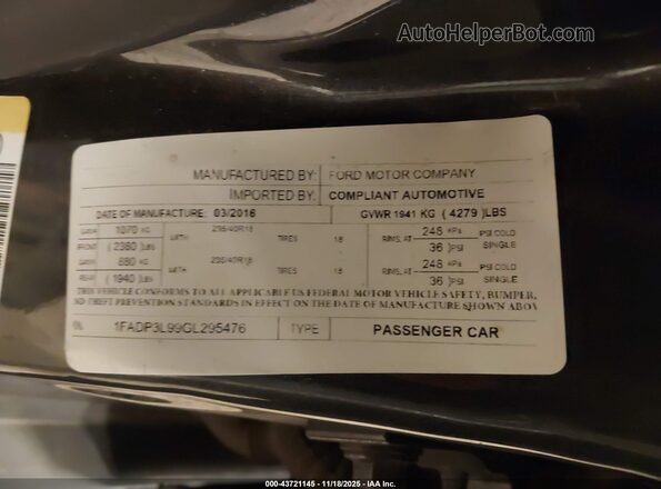 1FADP3L99GL295476 2016 FORD FOCUS ST Gray Вид підкапотного простору