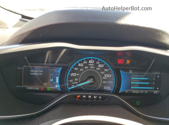 1FADP5DU9JL103883 2018 FORD C-MAX Gray Widok zestawu wskaźników